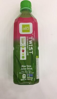 Strawberry + Lime Aloe Vera Juice Drink, Strawberry + Lime