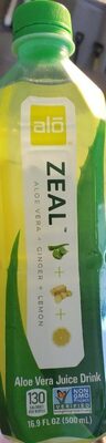 Zeal Ginger + Lemon Aloe Vera Juice Drink, Zeal