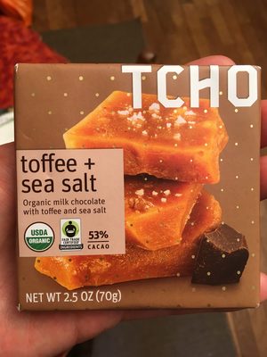 Organic Milk Chocolate Bar With Toffee And Sea Salt, Toffee + Sea Salt