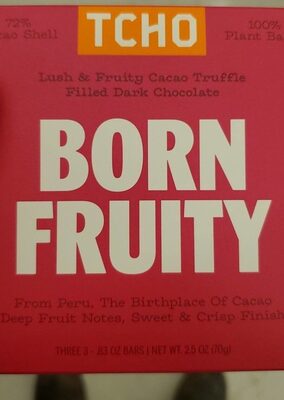 Born Fruity Lush & Fruity Cacao Truffle Filled Dark Chocolate Bars, Born Fruity