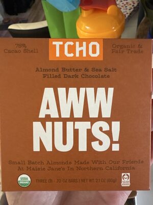 Almond Butter & Sea Salt Filled 75% Cacao Dark Chocolate, Almond Butter & Sea Salt