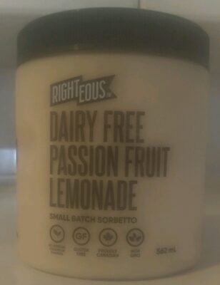 Passion Fruit Lemonade Dairy Free Small Batch Sorbetto, Passion Fruit Lemonade