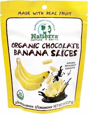 Chocolate Organic Banana Slices, Chocolate