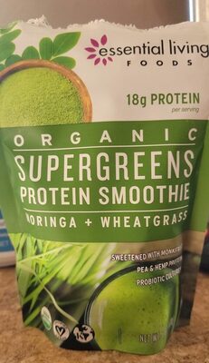 Moringa + Wheatgrass Organic Supergreens Protein Smoothie, Moringa + Wheatgrass