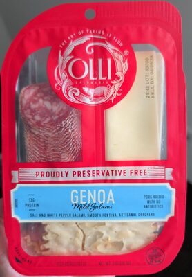 Genoa Mild Salami, Natural Cheese Fontina, Artisanal Crackers Snack Pack