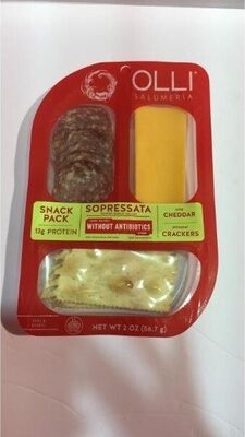 Mild Cheddar, Artisanal Crackers, Sopressata Pepper+Garlic Salami Snack Pack, Mild Cheddar, Artisanal Crackers, Sopressata Pepper+Garlic Salami