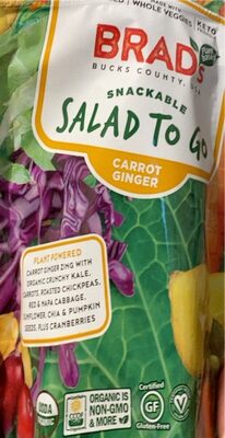 Carrot Ginger Plant Based Snackable Salad To Go, Carrot Ginger