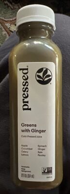 Greens With Ginger Cold-Pressed Juice, Greens With Ginger