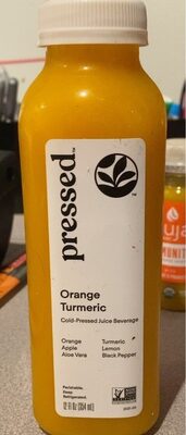 Orange Turmeric Cold-Pressed Juice Beverage, Orange Turmeric