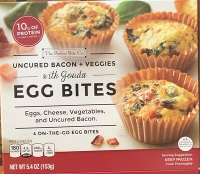 Uncured Bacon + Veggies With Gouda Egg Bites, Uncured Bacon + Veggies