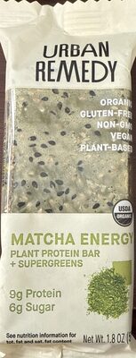 Matcha Super Greens Energy Bar, Matcha