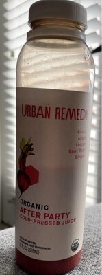 After Party Carrot, Apple, Lemon, Ginger, Beet Root Organic Cold-Pressed Juice, After Party
