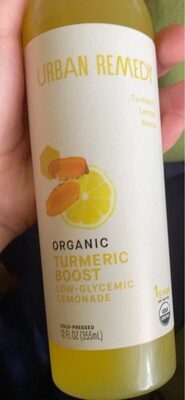 Turmeric Boost Turmeric, Lemon, Stevia Low-Glycemic Lemonade Organic Cold-Pressed Juice, Turmeric Boost