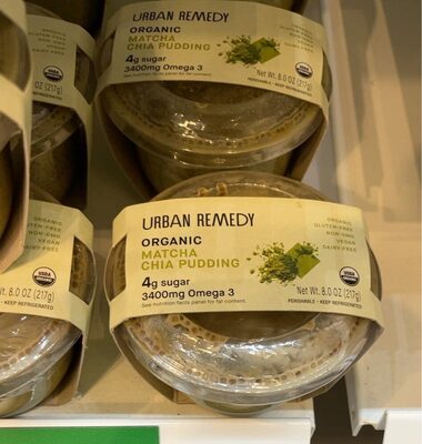 Matcha Chia Organic Pudding, Matcha Chia