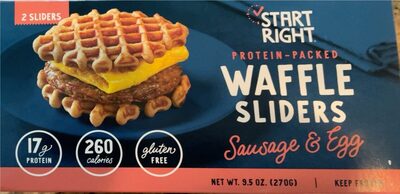 Sausage & Egg Waffle Sliders, Sausage & Egg