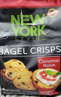 The Original Authentic Baked Cinnamon Raisin Bagel Chips, Cinnamon; Raisin
