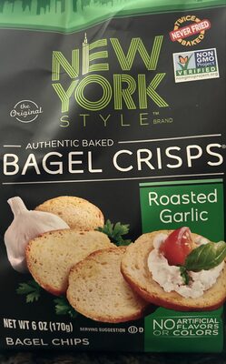 The Original Authentic Baked Roasted Garlic Bagel Chips, Roasted Garlic