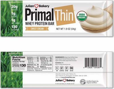 Sweet Cream Whey Protein Bar, Sweet Cream
