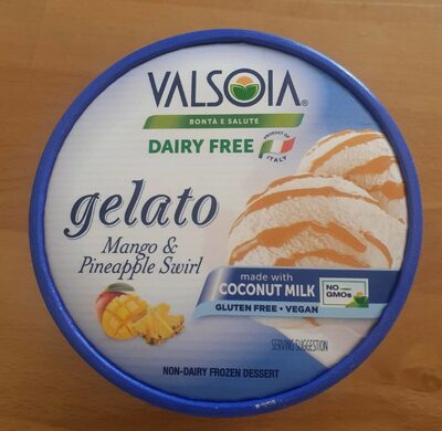 Mango & Pineapple Swirl Gelato Non Dairy Frozen Dessert, Mango & Pineapple Swirl