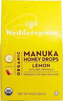 Lemon Organic Manuka Honey Drops, Lemon