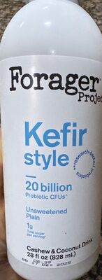 Unsweetened Plain Organic Dairy-Free Probiotic Cashewmilk Yogurt Drinkable Plant-Based Yogurt Alternative, Unsweetened Plain