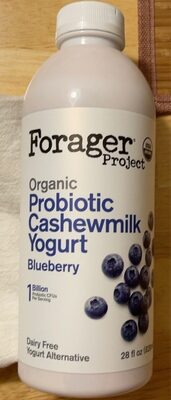 Blueberry Organic Dairy-Free Probiotic Cashewmilk Yogurt Drinkable Plant-Based Yogurt Alternative, Blueberry