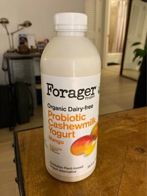 Mango Organic Dairy-Free Probiotic Cashewmilk Yogurt Drinkable Plant-Based Yogurt Alternative, Mango