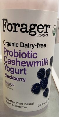 Blackberry Organic Dairy-Free Probiotic Cashewmilk Yogurt Drinkable Plant-Based Yogurt Alternative, Blackberry