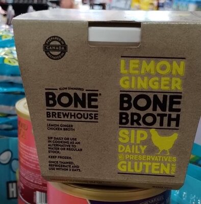 Lemon Ginger Chicken Bone Broth, Lemon Ginger