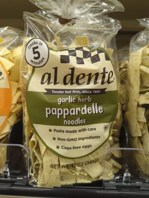 Al Dente, Pappardelle Noodles, Garlic Herb, Garlic Herb