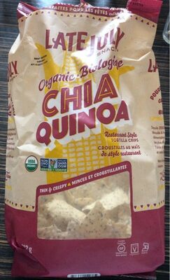 Chia Quinoa Organic Restaurant Style Tortilla Chips, Chia Quinoa