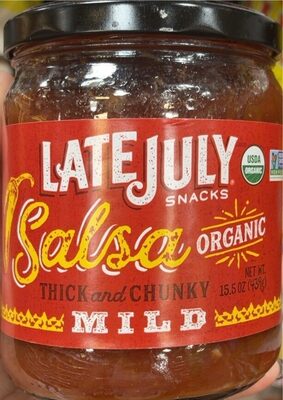 LATE JULY Snacks Organic Salsa, Mild Thick and Chunky, 15.5 oz. Jar