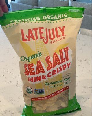 Late July Snacks, Thin and Crispy Organic Tortilla Chips, Sea Salt, 22 Oz Bag