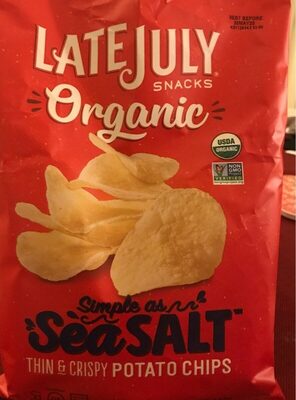 LATE JULY Snacks Organic Potato Chips Simple as Sea Salt Potato Chips, 5 oz. Bag