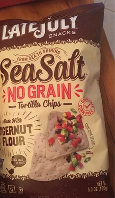 LATE JULY Snacks Grain Free Tortilla Chips, Sea Salt Chips, 5.5 oz. Bag