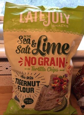 LATE JULY Snacks Grain Free Tortilla Chips, Sea Salt & Lime Chips, 5.5 oz. Bag