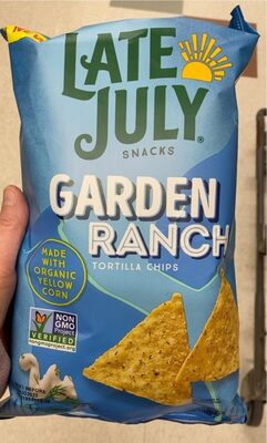 Late July Snacks, Garden Ranch Tortilla Chips, 7.8-oz. Bag
