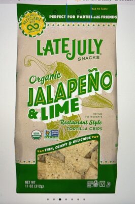 Jalapeno & Lime Organic Restaurant Style Tortilla Chips, Jalapeno & Lime