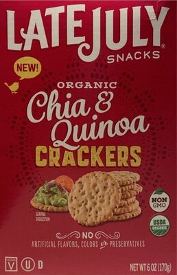 Chia & Quinoa Organic Crackers, Chia & Quinoa