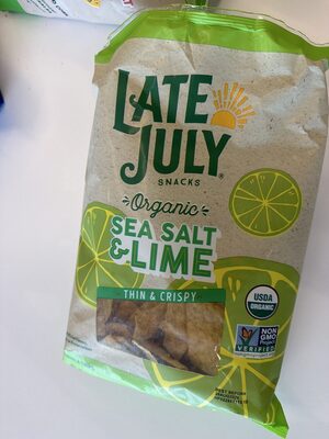 Late July Sea Salt & Lime Organic Tortilla Chips, 10.1 Oz Bag