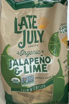Late July Jalapeno & Lime Organic Tortilla Chips, 10.1 Oz Bag