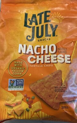 Late July Snacks Nacho Cheese Tortilla Chips, 7.8  Oz Bag
