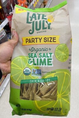 Late July Sea Salt & Lime Organic Tortilla Chips, 14.75 Oz Bag