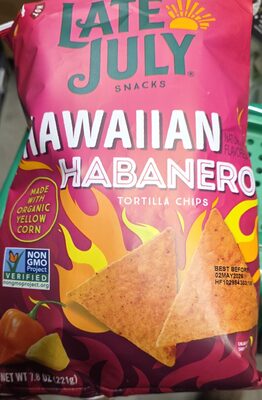 Late July Snacks, Hawaiian Habanero Corn Tortilla Chips, 7.8 Oz Bag