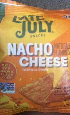 Late July Snacks, Nacho Cheese Tortilla Chips, 0.9 Oz Snack Bag