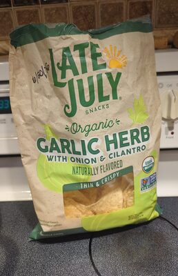 Late July Garlic Herb Organic Tortilla Chips, 10.1 Oz Bag