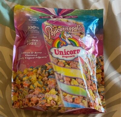Lemon & Berry Flavored Candy Coated Unicorn Popcorn, Lemon & Berry