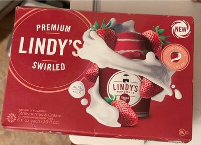Strawberries & Cream Premium Swirled Italian Ice, Strawberries; Cream