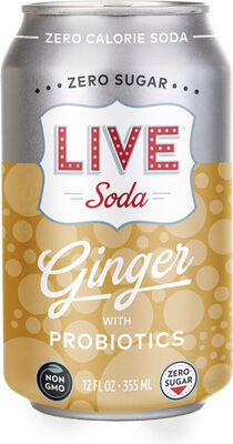 Ginger Flavored Soda With Probiotics, Ginger