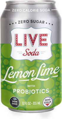 Lemon Lime Flavored With Probiotics Soda, Lemon Lime